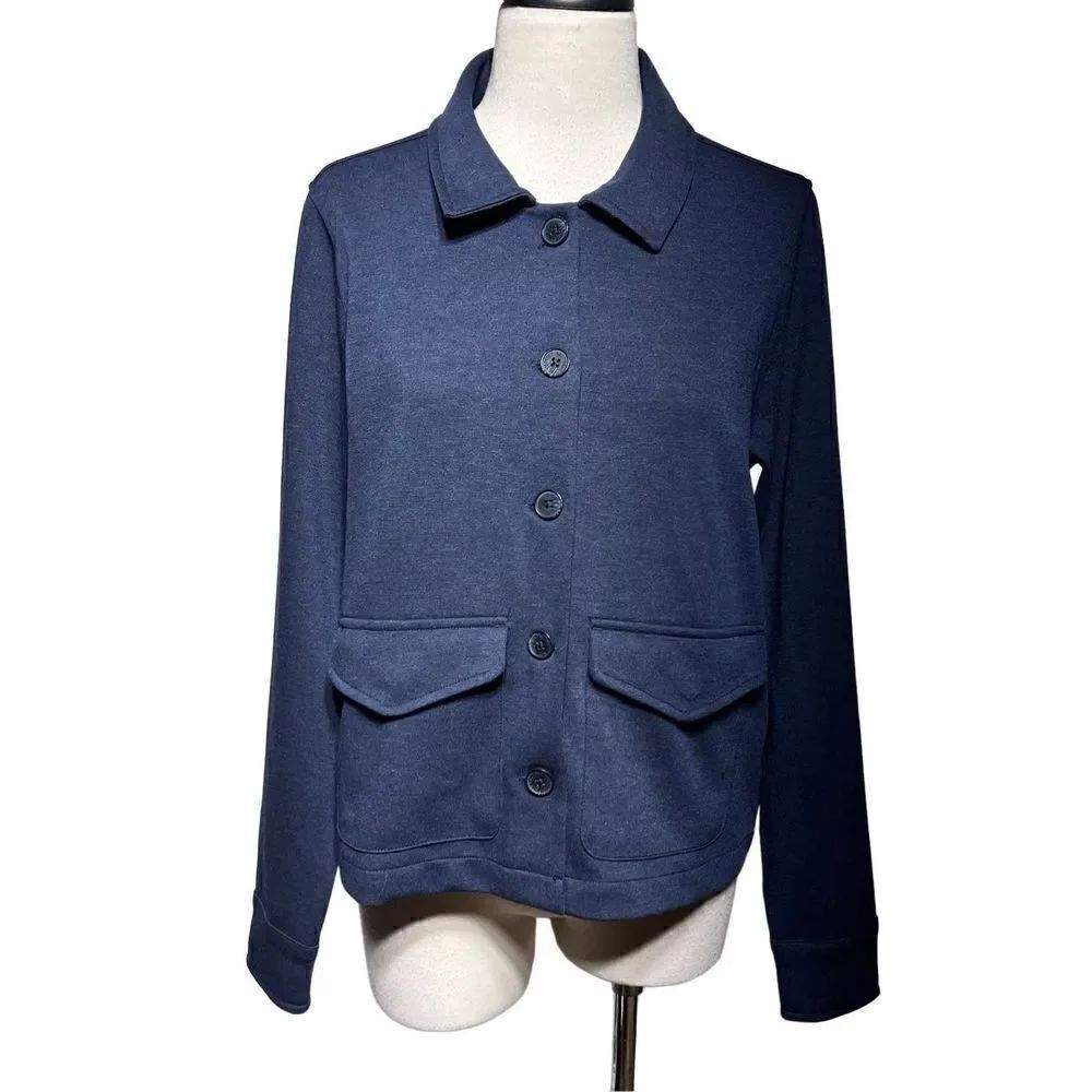 Brooks Brothers Blue Long Sleeve Knit Jacket Blazer Size Small